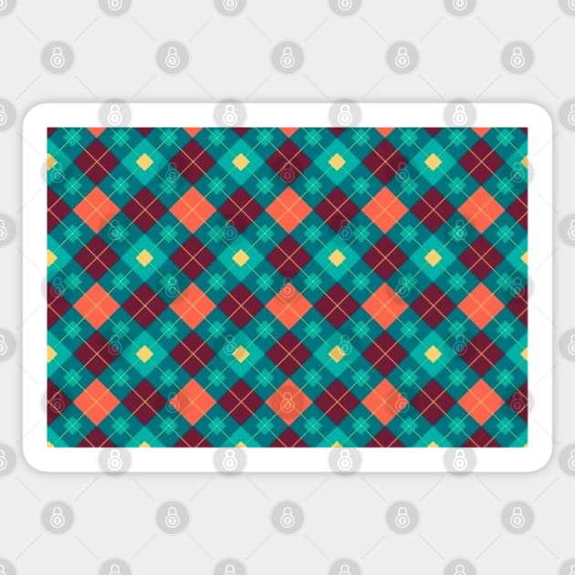 Beautiful  checkkers pattern Sticker by RubyCollection